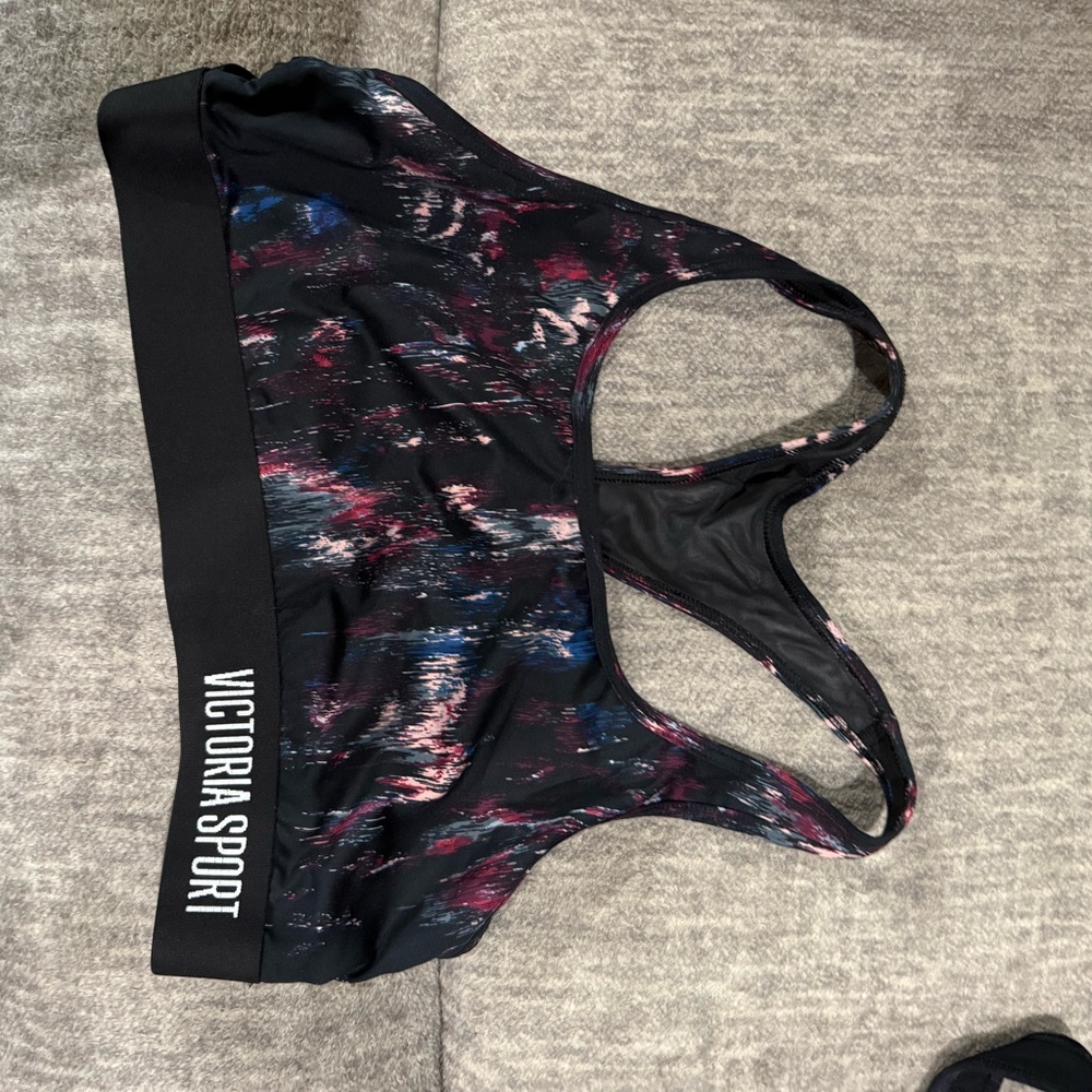Victoria's Secret Black and Pink Sports Bra